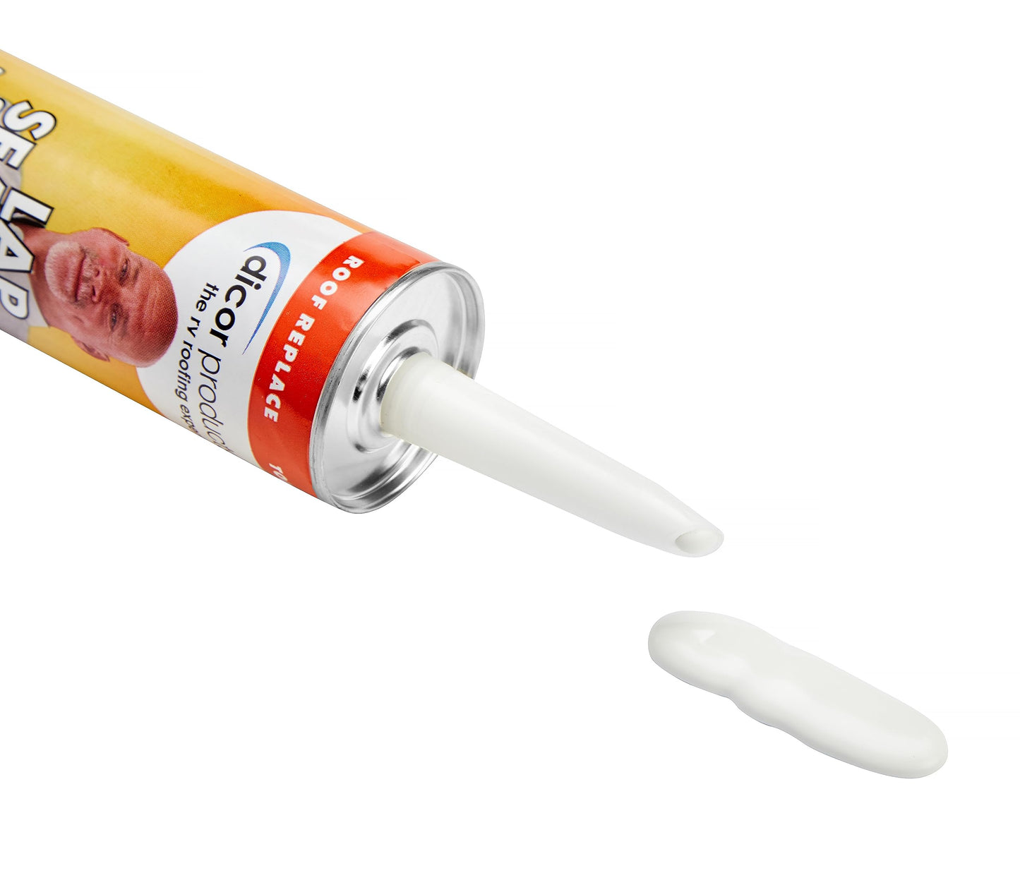 Dicor 501LSW-1 HAPS-Free Self-Leveling Lap Sealant for horizontal surfaces - 10.3 Oz, White, Secure, Ideal for RV Roofing, Maintenance, Repair, Appliance Application